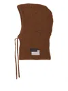 Mm6 Maison Margiela Ribbed-knit Balaclava In Brown