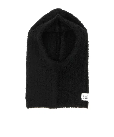 Mm6 Maison Margiela Ribbed Knit Balaclava In Black