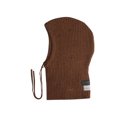 Mm6 Maison Margiela Ribbed Knit Beanie In Brown
