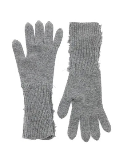 Mm6 Maison Margiela Handschuhe Aus Geripptem Strick In Gray