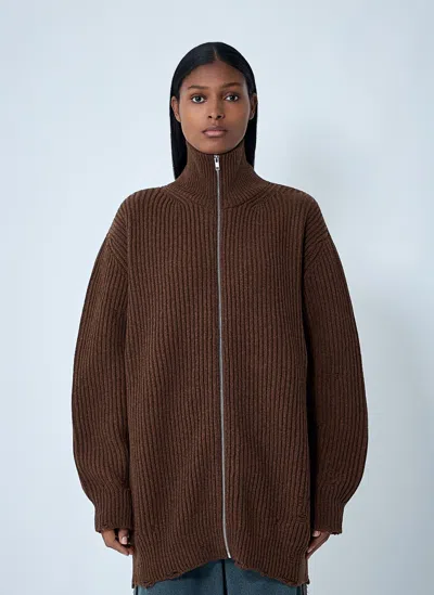 Mm6 Maison Margiela Mm6 By Maison Margiela Brown Virgin Wool Sweater