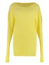 Mm6 Maison Margiela Viscose Blend Sweater In Yellow