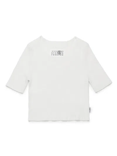 Mm6 Maison Margiela Ribbed-knit Top In White