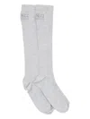 Mm6 Maison Margiela Ribbed Logo Socks In Gray