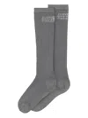 Mm6 Maison Margiela Ribbed Number-print Socks In Gray