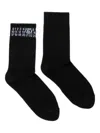 Mm6 Maison Margiela Ribbed Numeric-logo Socks In Black