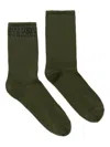 Mm6 Maison Margiela Ribbed Numeric-logo Socks In Green