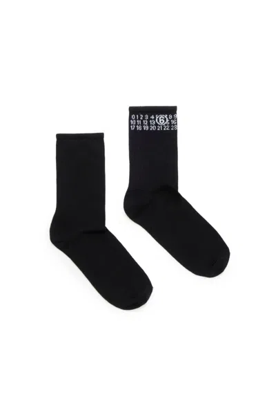 MM6 MAISON MARGIELA CALZINI A COSTINE CON NUMERIC LOGO