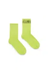 Mm6 Maison Margiela Ribbed Socks Branded With Numeric Logo In Green
