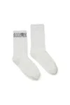 Mm6 Maison Margiela Ribbed Socks Branded With Numeric Logo In White