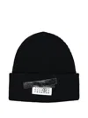 Mm6 Maison Margiela Ribbed Tape Cotton Beanie In Black