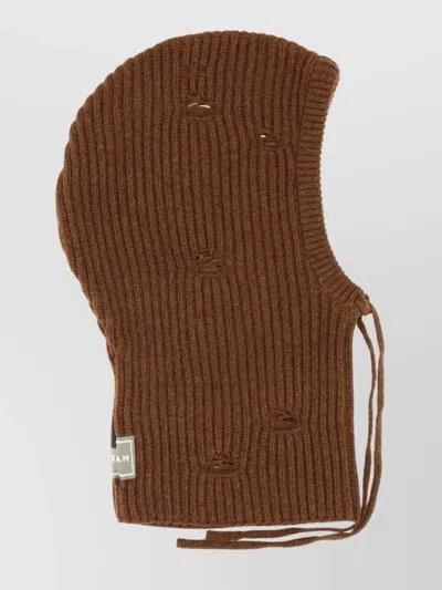 Mm6 Maison Margiela Ribbed Texture Drawstring Detail Hat