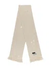 Mm6 Maison Margiela Ribbed Texture Scarf With Fringed Edges In Multi