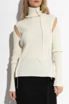 Mm6 Maison Margiela Mm6 By Maison Margiela Ribbed Knit Turtleneck Sweater In White