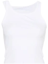 MM6 MAISON MARGIELA RIBBED TOP WOMAN WITHE IN COTTON