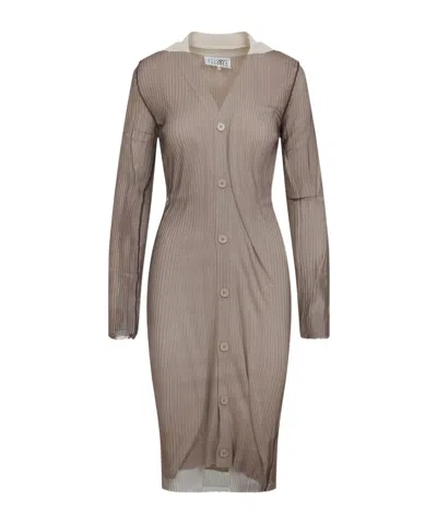 MM6 MAISON MARGIELA MM6 MAISON MARGIELA RIBBED V-NECK CARDIGAN DRESS