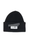Mm6 Maison Margiela Ribbed Wool Blend Cap In Black