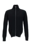 Mm6 Maison Margiela Mm6 By Maison Margiela Ribbed Wool High-neck Zip-up Sweater In Black