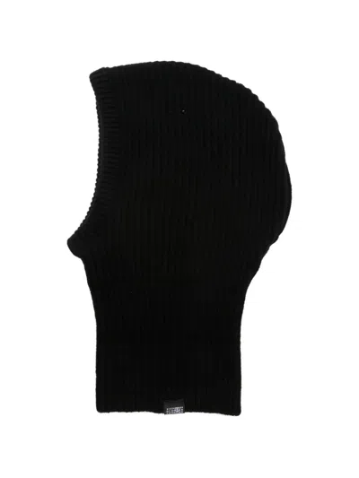 Mm6 Maison Margiela Ribbed-knit Balaclava In Black