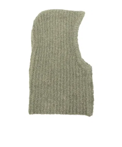Mm6 Maison Margiela Ribbed-knit Balaclava In Green