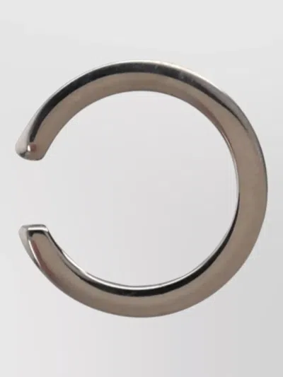Mm6 Maison Margiela Ring Open Band Engraved Lines Polished Finish In Silver