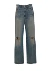 Mm6 Maison Margiela Vintage Finish Stonewashed Jeans In Clear Blue