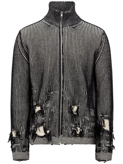 Mm6 Maison Margiela Ripped Detailing Jacket In Black