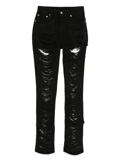 Mm6 Maison Margiela Distressed Slim Fit Jeans In Multi