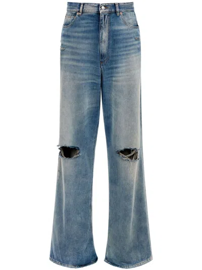 Mm6 Maison Margiela Mm6 By Maison Margiela Vintage-finished Wide-leg Jeans In Blue
