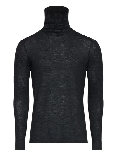 Mm6 Maison Margiela Mm6 By Maison Margiela High Neck Tailored Knit Sweater In Black