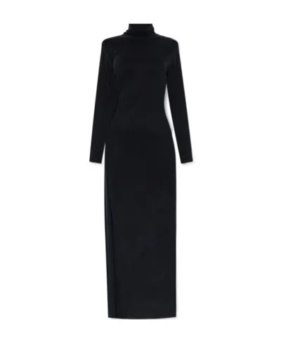 Mm6 Maison Margiela Roll-neck Maxi Dress In Black