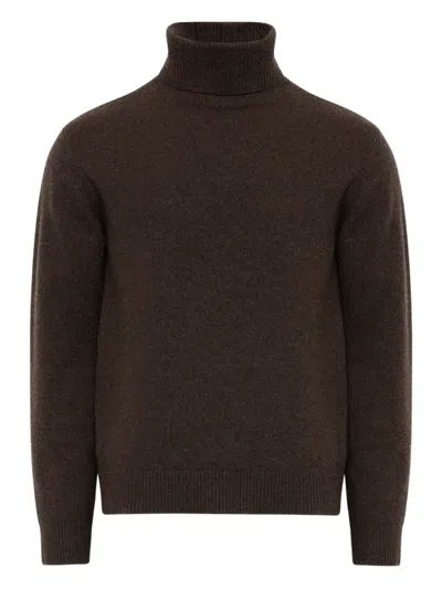 Mm6 Maison Margiela Roll-neck Sweater In Brown