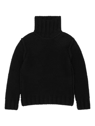 Mm6 Maison Margiela Roll-neck Wool Sweater In Black