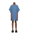 Mm6 Maison Margiela Round Collar Dress With Slit In Blue