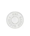 Mm6 Maison Margiela White & Silver Round Logo Pin In White