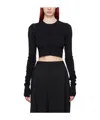 Mm6 Maison Margiela Round-neck Cropped Cardigan In Black