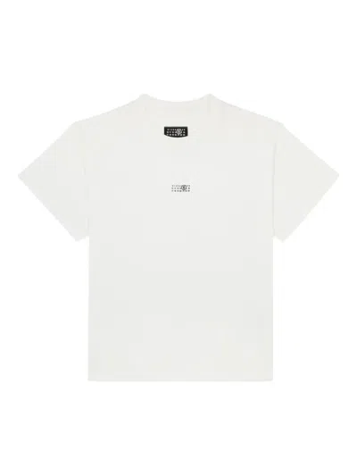 Mm6 Maison Margiela Mm6 By Maison Margiela Minimalist Logo Short Sleeve T-shirt In White