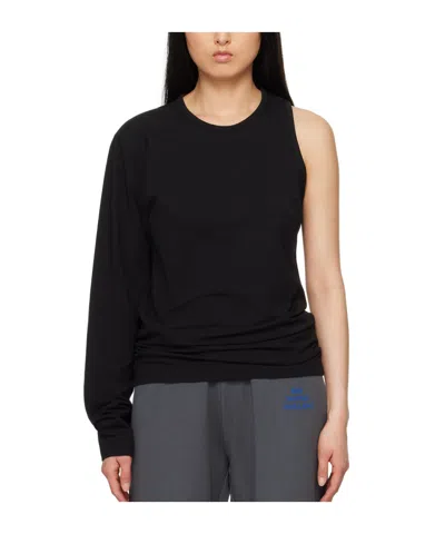 Mm6 Maison Margiela Round Neck Logo T-shirt In Black