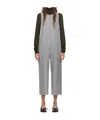 Mm6 Maison Margiela Gray Wool White Stitching Jumpsuit In Gray