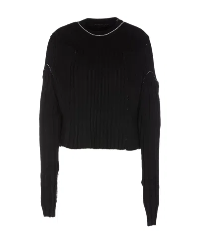 Mm6 Maison Margiela Round Neck Sweater In Black