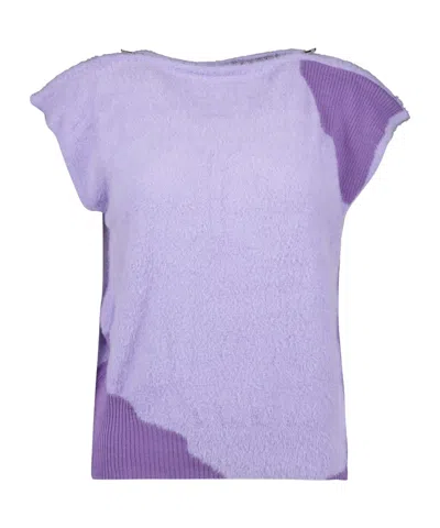 Mm6 Maison Margiela Boat-neck Sleeveless Top In Purple