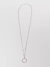 Mm6 Maison Margiela Round Pendant Chain Necklace With Engraved Numbers In Metallic