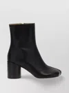 Mm6 Maison Margiela Round Toe Leather Ankle Boots With Seam Detailing