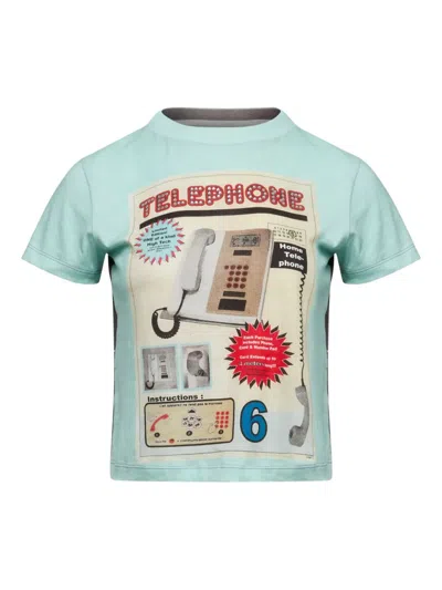 Mm6 Maison Margiela Roundneck Graphic Sweatshirt In Blue