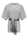 Mm6 Maison Margiela Roundneck Label T-shirt In Gray