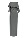 Mm6 Maison Margiela Ruffled Maxi Dress In Gray