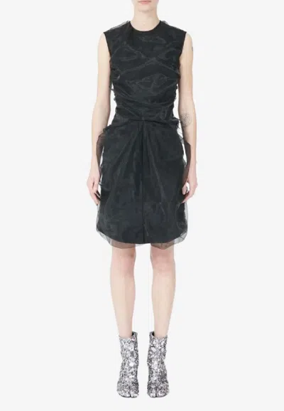 Mm6 Maison Margiela Ruffled Mini Dress In Black