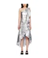 Mm6 Maison Margiela Silver Ruffles Midi Dress In Multicolor