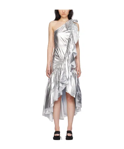 MM6 MAISON MARGIELA RUFFLED OFF-SHOULDER DRESS
