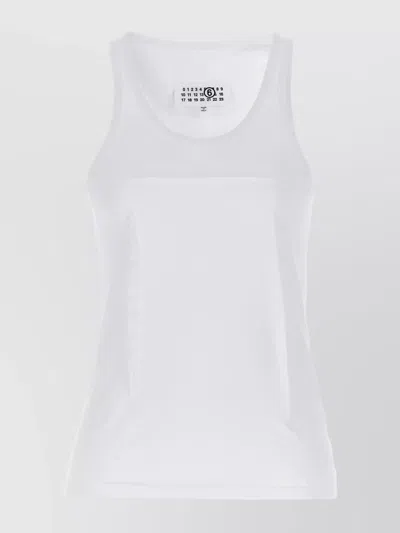 Mm6 Maison Margiela Tank Top Ruffles Tops White
